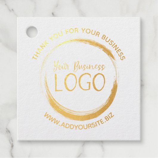 Gold Logo Hartelijk dank voor uw bedrijf Bedankjes Labels (Voorkant)