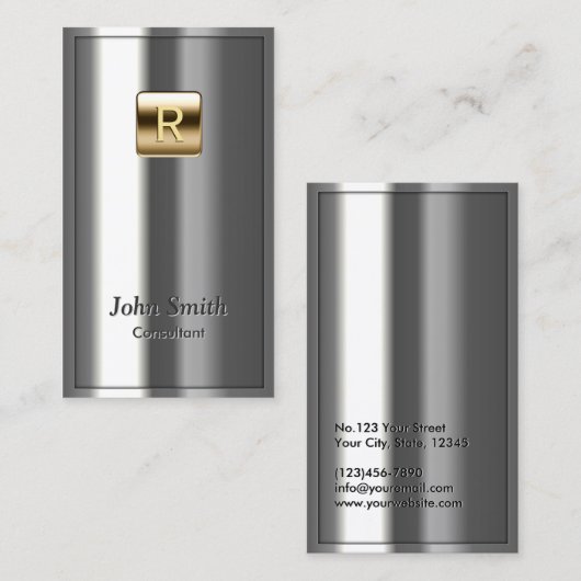 Gold Logo Metallic Consultant Visitekaartje (Voorkant / Achterkant)