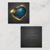 Gold Logo Modern Hairdresser Professional Vierkante Visitekaartje (Voorkant / Achterkant)