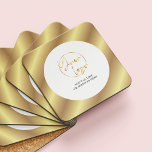 Gold Logo Modern Zakelijke Marketing Bedrijfscadea Bier Onderzetter<br><div class="desc">Creëer custom branded borrelonderzetters met deze corporate White & Gold Business Logo Onderzetters. Met modern faux gold design met uw logo in het midden en aangepaste tekst. Perfect om uw bedrijf te promoten en te gebruiken als een bedrijfscadeau aan klanten,  voor evenementen of in uw kantoor.</div>