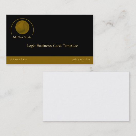 Gold Logo Planet Earth Visitekaartje (Voorkant / Achterkant)