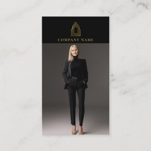 Gold Logo Professional Foto Makelaar Visitekaartje (Voorkant)