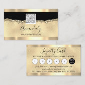 Gold Logo Qr Code 6 Punches 50% OFF Beauty SPA Visitekaartje (Voorkant / Achterkant)