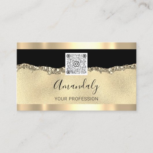Gold Logo Qr Code 6 Punches 50% OFF Beauty SPA Visitekaartje (Voorkant)