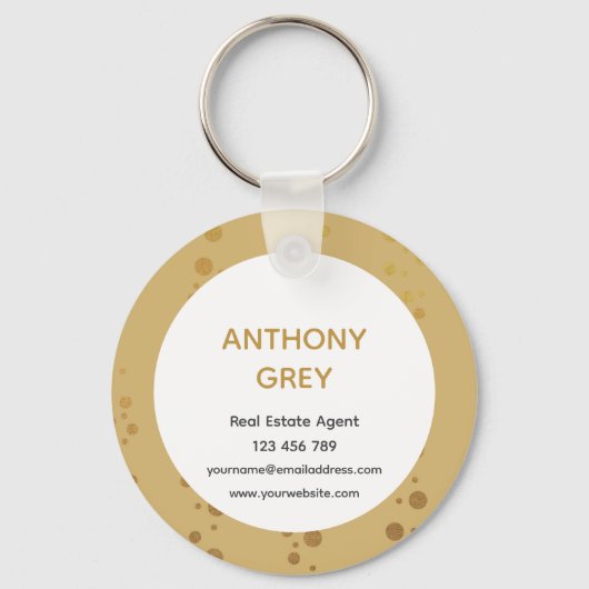 Gold Logo Real Estate Business Promotional Sleutelhanger (Achterkant)