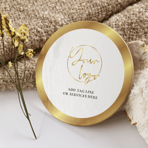 Gold Logo Real Estate Corporate Business Event Ronde Kartonnen Onderzetter