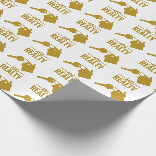 Gold Logo van het Real Estate Agency Weefpapier Cadeaupapier (Hoek)
