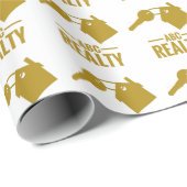 Gold Logo van het Real Estate Agency Weefpapier Cadeaupapier (Rol Hoek)