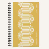 Gold Lombard Wavy Lines Modern Custom Notebook Notitieboek (Voorkant)