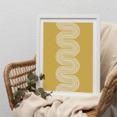 Gold Lombard Wavy Lines Modern Minimal Art Print