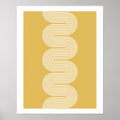 Gold Lombard Wavy Lines Modern Minimal Art Print (Voorkant)