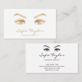 Gold Long Lashes Extension Make-up Artist Kaart Visitekaartje (Voorkant / Achterkant)