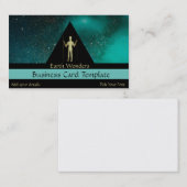 Gold Long man, eenvoudig logo Visitekaartje (Voorkant / Achterkant)