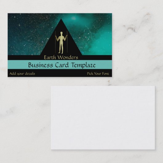 Gold Long man, eenvoudig logo Visitekaartje (Voorkant / Achterkant)