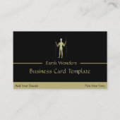 Gold Long Man Simple Logo Visitekaartje (Voorkant)