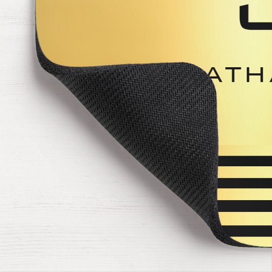 Gold look Black Modern Elegant Monogramed Muismat (Hoek)