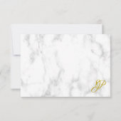 Gold look Calligraphy Monogram Marble Sjabloon (Achterkant)