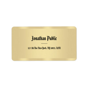 Gold look Classic Old Style Text Elegant Sjabloon Etiket