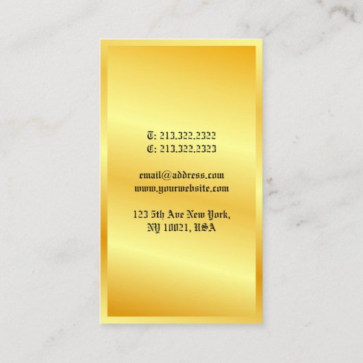 Gold look Classic Old Style Text Elegant Sjabloon Visitekaartje (Achterkant)