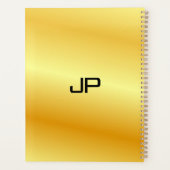 Gold Look Custom Glamour Monogram Sjabloon Planner (Achterkant)
