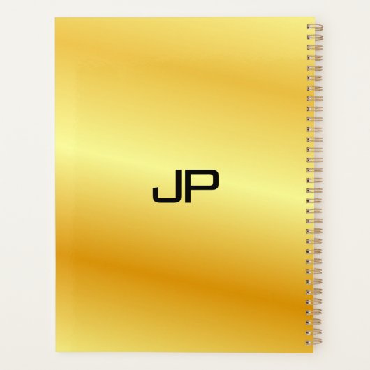 Gold Look Custom Glamour Monogram Sjabloon Planner (Achterkant)