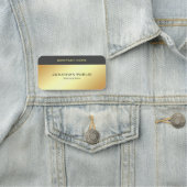 Gold look Eenvoudige Sjabloon Moderne rechthoek Naamplaatje (In situ)