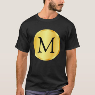 Gold look Elegant Black Trendy Monogram Sjabloon T-shirt
