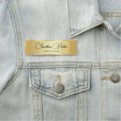 Gold Look Elegant Hand Script kalligrafie Sjabloon Naamplaatje (In situ)