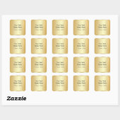 Gold Look Elegant Handgeschreven Script Sjabloon Vierkante Sticker (Vel)
