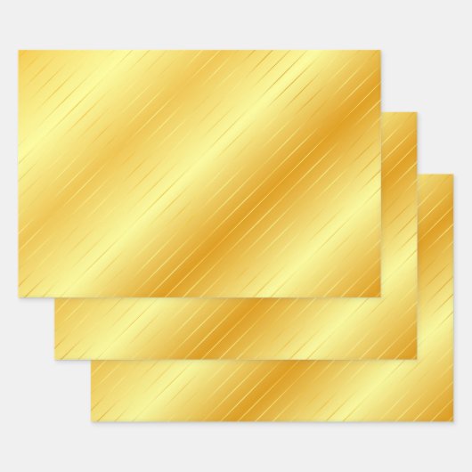 Gold look Elegant Modern Glossy Sjabloon Golden Inpakpapier Vel (Set)