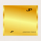 Gold look Elegant Modern Monogram Sjabloon Visitekaartje (Buitenkant ongevouwen)