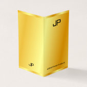 Gold look Elegant Modern Monogram Sjabloon Visitekaartje (Buitenkant)