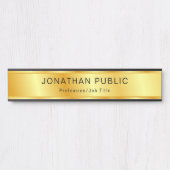Gold look Elegant Modern Trendy Sjabloon Deurbordje (Voorkant)