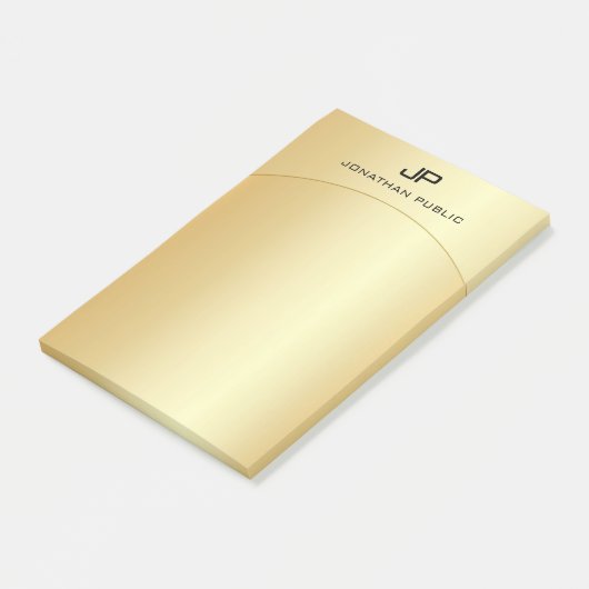 Gold look Elegant Moderne Monogrammen Sjabloon Post-it® Notes (Schuin)