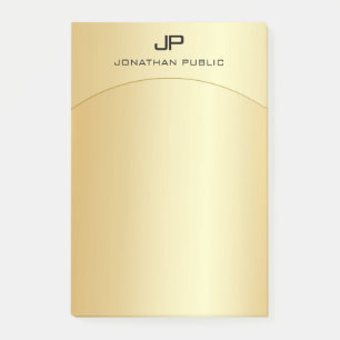 Gold look Elegant Moderne Monogrammen Sjabloon Post-it® Notes