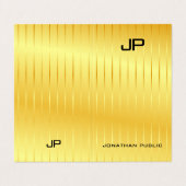 Gold look Elegant Moderne Monogrammen Sjabloon Visitekaartje (Buitenkant ongevouwen)