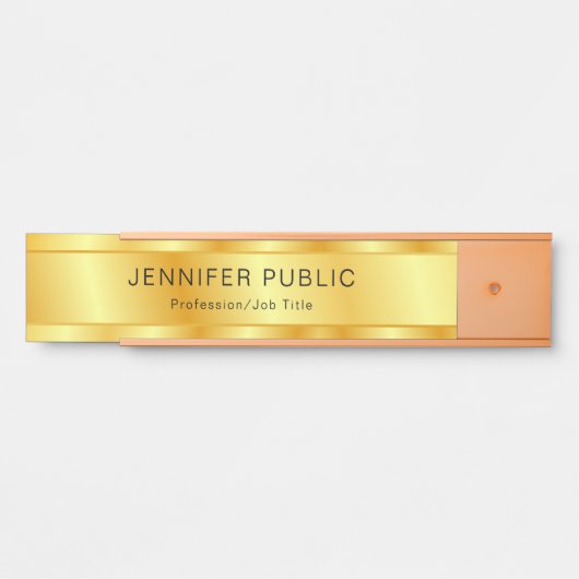 Gold look elegant, moderne persoonlijke Sjabloon Deurbordje (Voorkant)