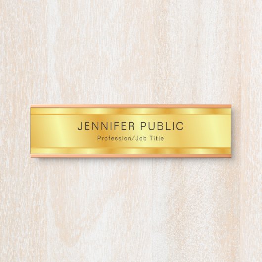Gold look elegant, moderne persoonlijke Sjabloon Deurbordje (Voorkant)