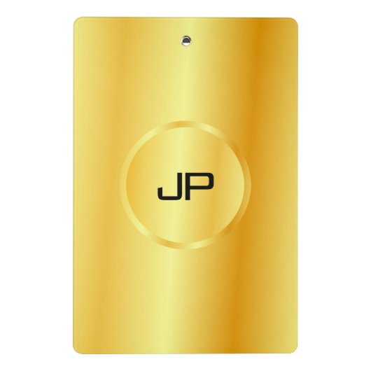Gold look Elegant Monogram Modern Trendy Sjabloon Mini Klembord (Achterkant)