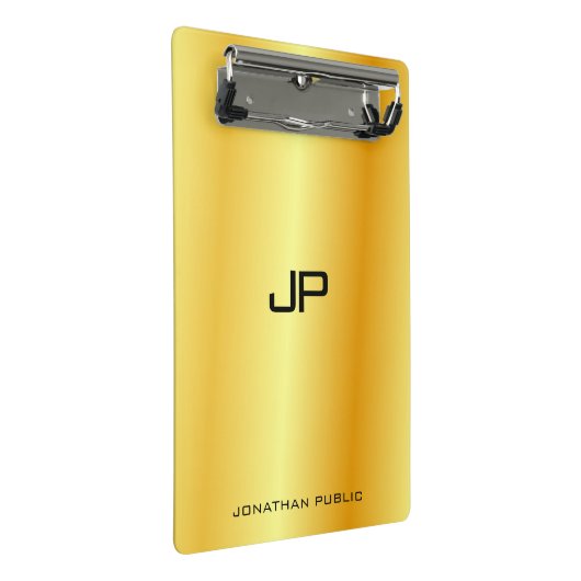 Gold look Elegant Monogram Moderne Sjabloon Aangep Mini Klembord (Schuin)