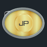 Gold look Elegant Monogram Moderne Sjabloon Gesp<br><div class="desc">Goudblik elegant monogram Moderne Sjabloon Ovale gordel Buckle.</div>
