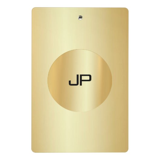 Gold look Elegant Monogram Moderne Sjabloon Mini Klembord (Achterkant)