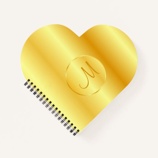 Gold look Elegant Monogram Sjabloon Trendy Notitieboek (Voorkant)