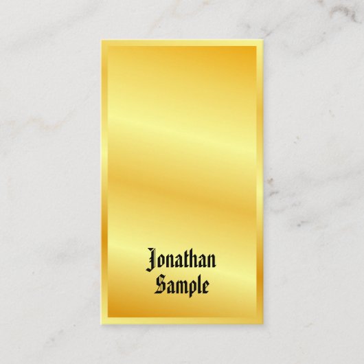 Gold look elegant Sjabloon klassieke oude stijltek Visitekaartje (Voorkant)