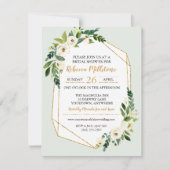 Gold Look Geometrische Lijst Bloemen Vrijgezellenf Kaart (Voorkant)