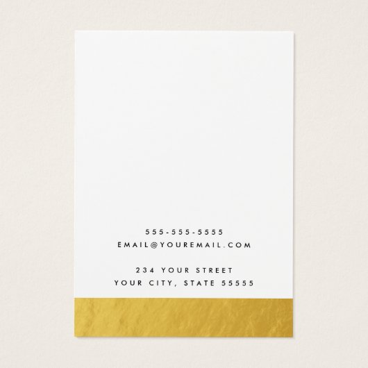 Gold look-grens aangepaste logo-oorenkaart visitekaartje (Achterkant)