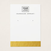 Gold look-grens aangepaste logo-oorenkaart visitekaartje (Voorkant)