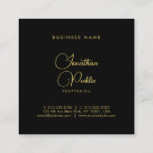 Gold look Hand Script Name Simple Sjabloon Elegant Vierkante Visitekaartje (Achterkant)