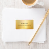 Gold Look Handgeschreven Script Name Sjabloon Eleg Etiket (Insitu)