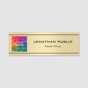 Gold Look Medewerker Personeel Crew Foto Afbeeldin Naamplaatje